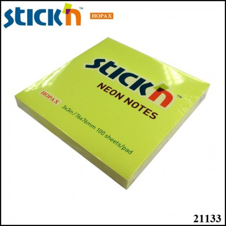 Hopax Stick On Notes (Neon Color) 3"X3"