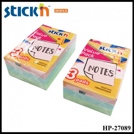 Hopax Value Pack Notes 51mmx76mm (Pastel Color) HP-27089